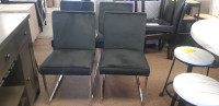 New Set of 4 Amorra Black Velvet and Chrome Chairs