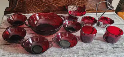 Ruby Red Glassware Set, View more