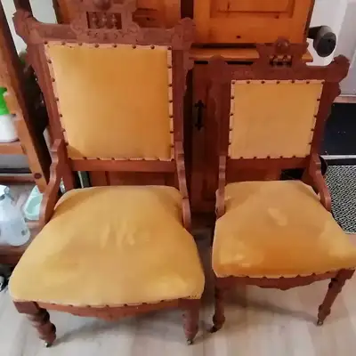 Antique Victorian Eastlake Parlor Chairs - Matching Pair, View more
