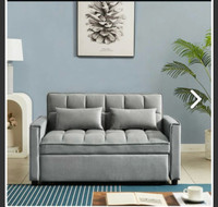 Modern Velvet Convertible Loveseat Sleeper Sofa Couch 