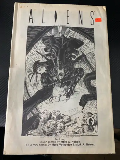 ALIENS Portfolio Dark Horse Comics 7 Plates + Mini Comic by Mark Nelson (1989)
