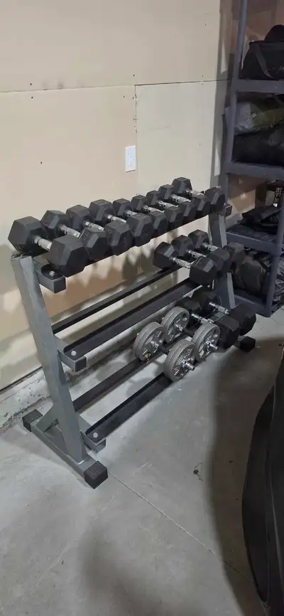 dumbbells with rack, View more
