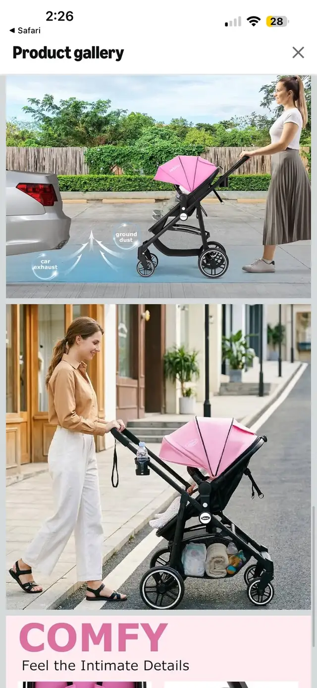 pink baby stroller in Strollers, Carriers & Car Seats in Mississauga / Peel Region - Image 5