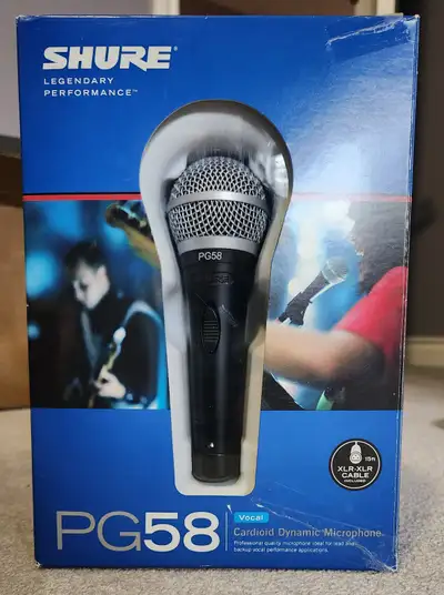 Shure PG58 Cardioid Dynamic Microphone - XLR, View more