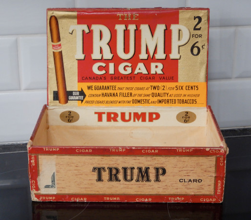 Ancienne Boîte de cigares Vide Trump Cigar Empty Box 6cents/2x in Arts & Collectibles in Longueuil / South Shore