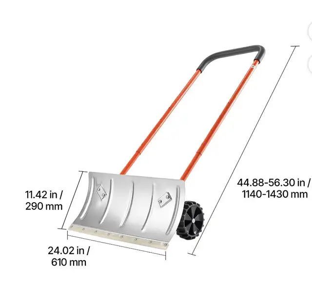 Snow Shovel Heavy-Duty Metal Adjustable  Wheeled Snow Remover in Outdoor Tools & Storage in Cornwall - Image 5