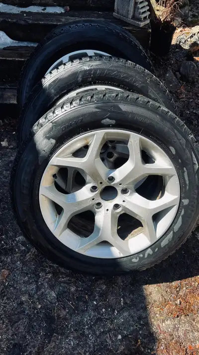 Set of 4 Bridgestone winter tires taken off a 2011 bmw x5 d. Good condition. Lots of rubber left