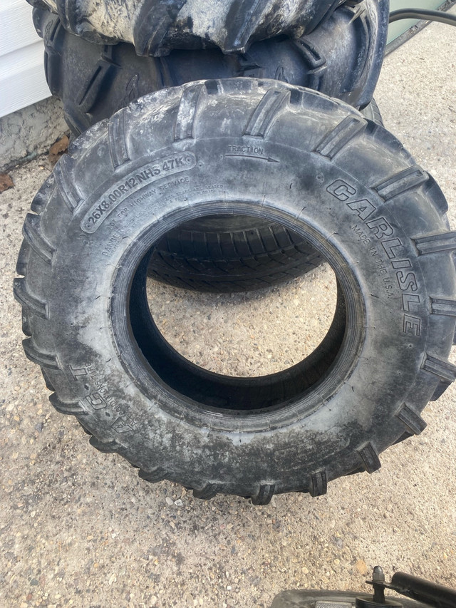 Carlisle 26x8x12 quad tires for trade in ATV Parts, Trailers & Accessories in Winnipeg - Image 2