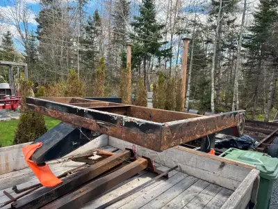 Bare 5th wheel frame. 8” C channel main frame. 5200lb axles. Brakes and bearings are good. Lower len...