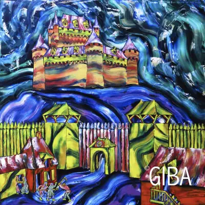 Château Frontenac Québec 30 x 30 – Peinture à l'huile par Giba, View more