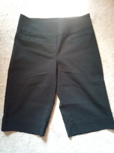 Ladies Black Dress Shorts (size 7) and Sandals (size 9), View more