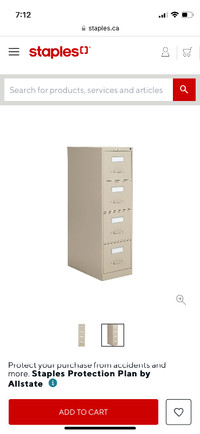 Staples Vertical Letter File Cabinet, 4 Drawer