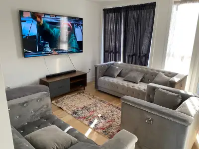 chairs and centre table with tv stand, View more