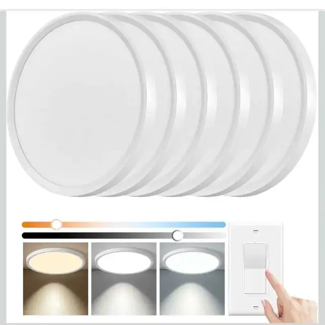 12 Inch 2400LM Dimmable LED Flush Mount Ceiling Light - 24W 3000 in Indoor Lighting & Fans in Markham / York Region - Image 3