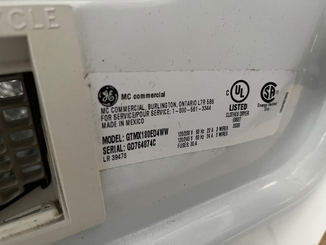 220v GE electric dryer in Washers & Dryers in Gatineau - Image 2