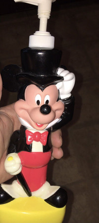 Vintage Mickey Mouse hand pump soap dispenser
