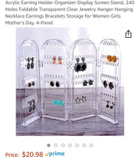 Acrylic earring jewellery organizer fashion