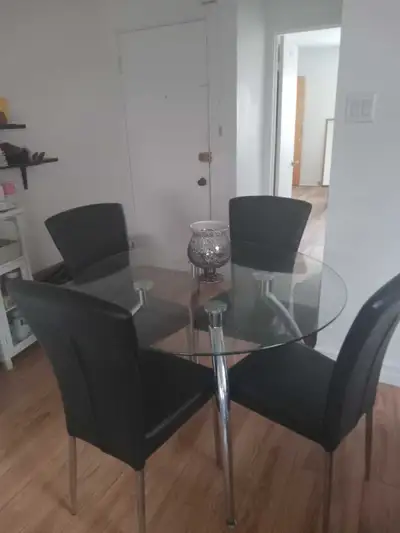Glass Dining Table with Chairs, View more