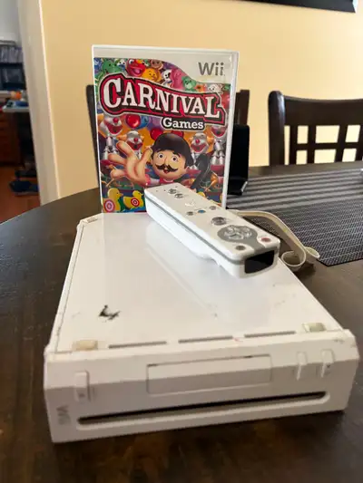 Working modded Nintendo Wii with all cables, a remote, and six games Top flap missing $55 OBO