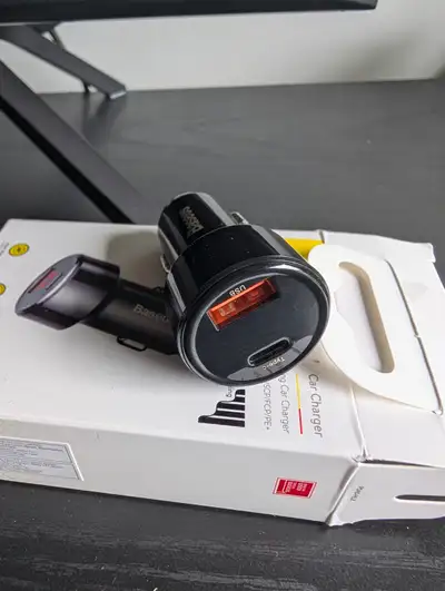 Baseus 45W Dual Fast Car Charger with display (PD3.0 PPS & more), View more