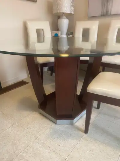 Glass dining table, View more