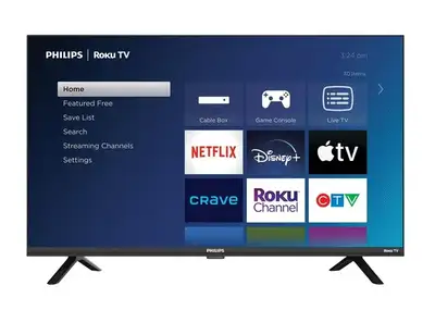 PHILIPS 32PFL4674/F6 32" SMART ROKU TV, Voir plus