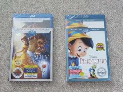 Disney's Beauty & The Beast or Pinocchio BR & DVD - Still Sealed, View more