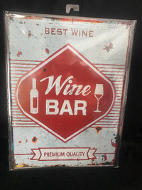 Brand New Tin Wine Bar Sign