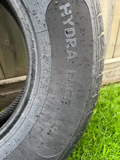 New tires. selling becuase it does not fit my truck. if interested text/call: (204) 228-0150