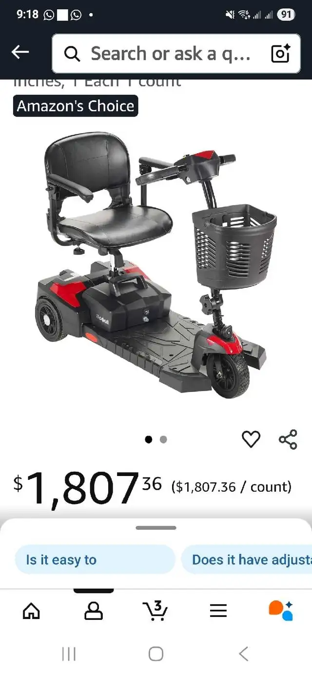 Electric Mobility Scooter, Brand New in  sealed Box , never used in Health & Special Needs in Mississauga / Peel Region - Image 3