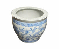 Vintage Blue and White Large Chinese Ceramic Planter