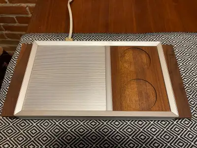 Vintage food warmer tray, Model 208 with teak handles and a beverage insert made by Electric Buffet...