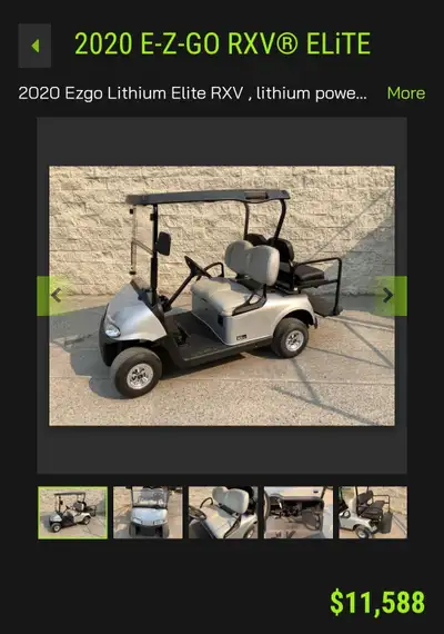 Lots of electric and lithium powered used carts avaliable. Each have passed a battery test and are u...