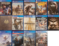 PS4 Action Adventure Games (prices listed in description)