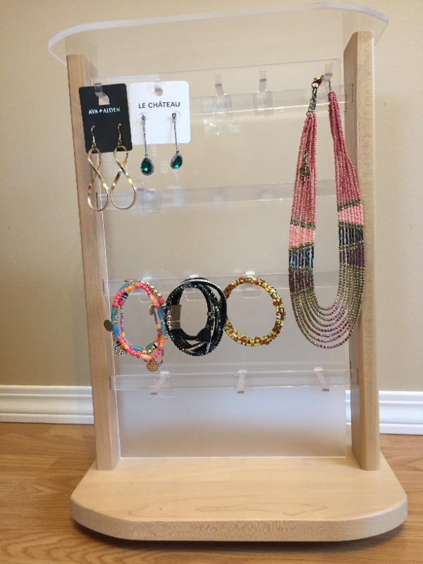 Rotating, 2-sided jewelry display stand in Storage & Organization in Saskatoon