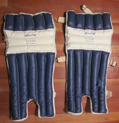 Vintage road hockey Goalie pads c. 1960's, View more