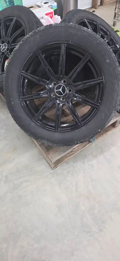 Set of 4 255/50 R19 with aftermarket rims and TPMS sensors. Used for two winters on Mercedes GLC43 A...