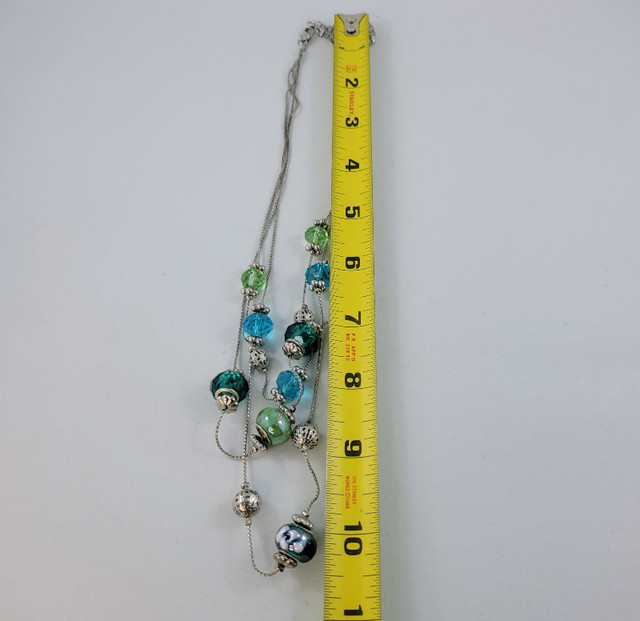 Necklace With Beads Green Blue Teal Jewelry Fashion Accessory Re in Jewellery & Watches in Strathcona County - Image 4