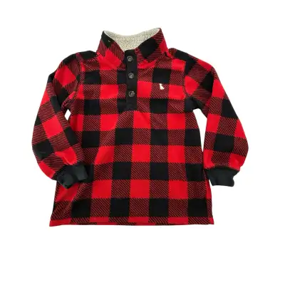Carters Toddler 1/4 Button Fleec  Sweatshirt 3T Re, View more