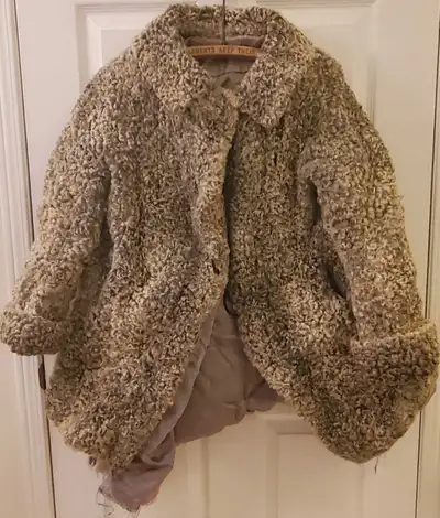 Gray Ladies Persian Lamb Coat for Re-Purpose or Repair, View more