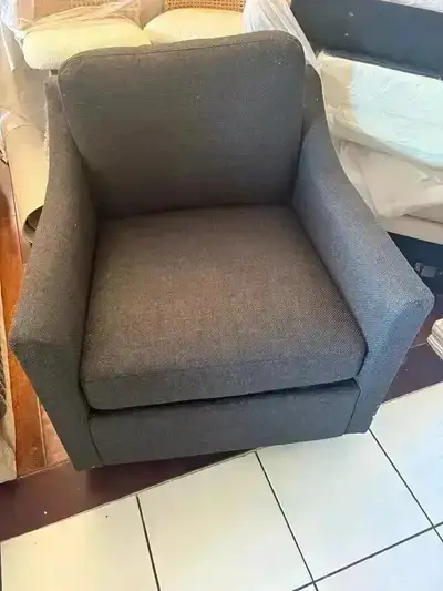 New linen swivel barrel chair 35 inches wide, View more