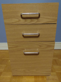 Wooden cabinet with filing drawer