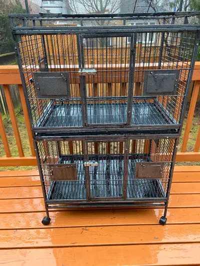 Two Tier Bird Cage used but in excellent condition and is ideal for keeping a pair of ring necks . D...