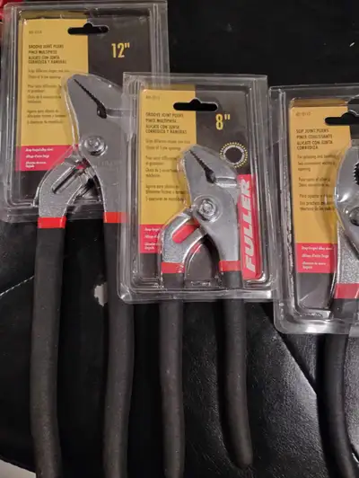 Set of 3 -Fuller 12" & 8" Groove Joint Pliers & 8" Slip Joint, View more