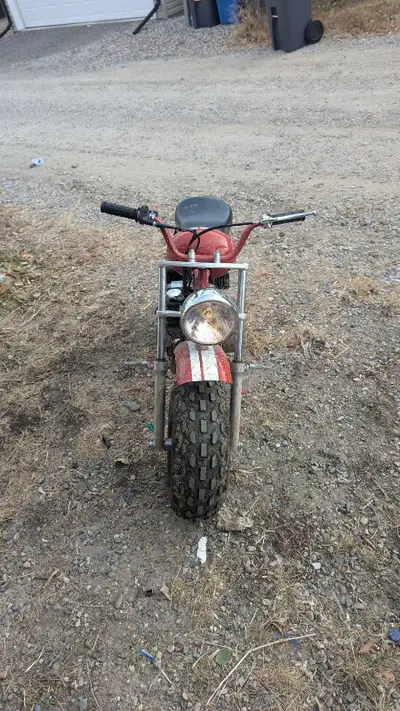 Original owner Coleman mini bike. Runs and starts great. Has an upgraded spark plug. Mechanically an...