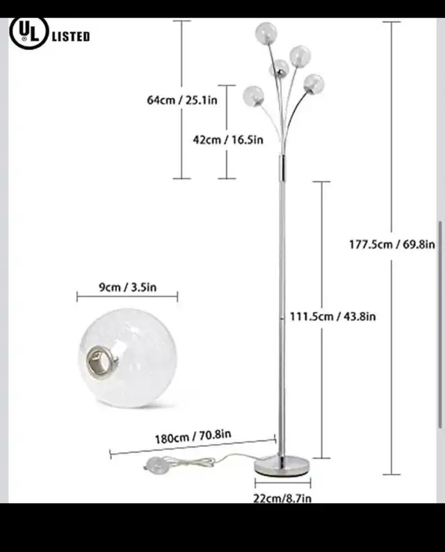 Modern Globe LED Floor Lamps for Living Room-DLLT Standing Lamps in Indoor Lighting & Fans in Hamilton - Image 4
