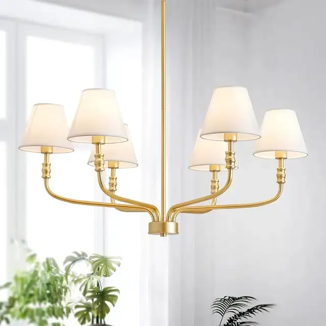 SAINT MOSSI 6-Light Gold Chandelier - Model SM-DY-24003 in Indoor Lighting & Fans in City of Toronto - Image 5