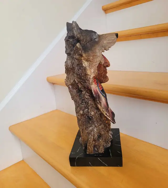 SIGNED Limited Edition Native American Warrior Wolf Chief Bust in Arts & Collectibles in City of Halifax - Image 7