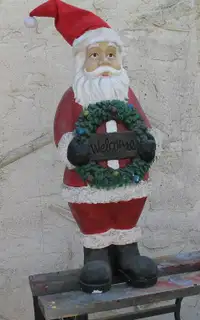 Large Outdoor Santa Claus Ceramic-Welcome Sign- Great Condition-