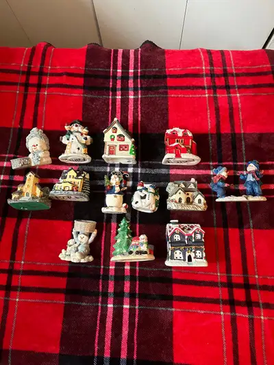 House Christmas decor snowman, houses, etc., View more